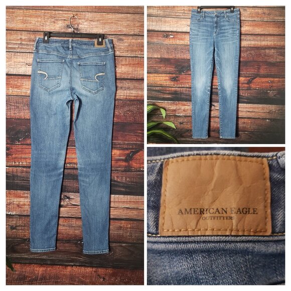 American Eagle Outfitters Denim - American Eagle Size 10 Long Super High Rise Stretch Jegging Jeans Blue Denim